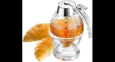 Westmark Honingdispenser met onderstel, inhoud: 200 ml, glas/plastic, Deluxe, transparant/zilver, 65132260