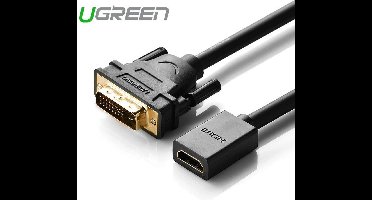 Ugreen - kabeladapter - DVI - (mannelijk) - HDMI - (vrouwelijk) - 0,15m - zwart - (20118)