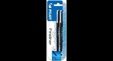 Pilot - Fineliner - 1.2mm - zwart - per 2 verpakt.