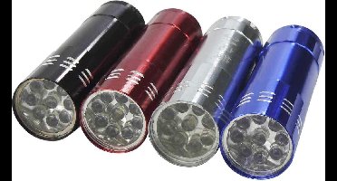 Zaklamp 9 LED Aluminium 8cm