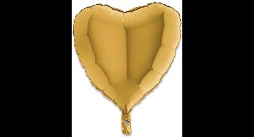 Folieballon hart lichtgoud (46cm)