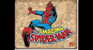 Spiderman Wandbord 'Retro Panels' - Metaal - 30 x 40 cm