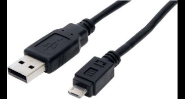 USB Micro B naar USB-A kabel - USB2.0 - tot 2A / zwart - 0,50 meter