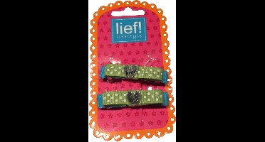 Haarspelden hartje Groen/Blauw - Lief Lifestyle‎‎