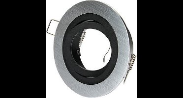 Inbouw spot GU10 aluminium rond armatuur zilver/zwart
