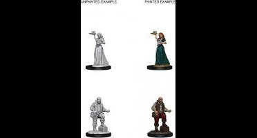 Pathfinder Deep Cuts Unpainted Miniatures - Merchants (Serving Girl/Merchant)