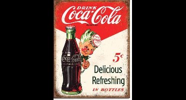 Retro Coca-Cola Wandbord 'Sprite Boy & Contour fles' Metaal - 30 x 40cm
