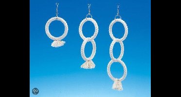 Nobby vogel speeltouw 1-rings wit 29 cm - 1 ST