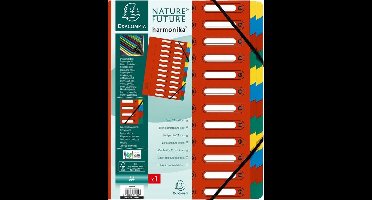 Exacompta Nature Future A4 Sorteermap, 24 vakken, 320 x 240 mm, Karton, Rood