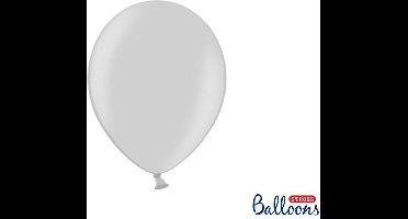 Strong Balloons 27cm, Zilver (1 zakje met 50 stuks) super sterke ballonnen