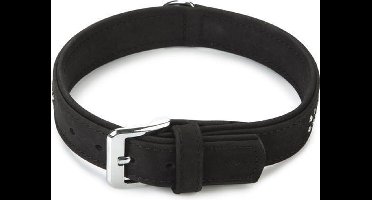 Beeztees Buffalo - Halsband Hond - Leer - Zwart - 39-45 cm