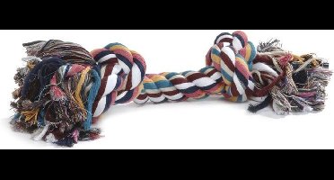 Beeztees Flostouw - Hondenspeelgoed - 2 Knopen - Gekleurd - Ca. 300 gram - 38x8x8 cm