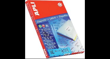 Stickers/etiketten Apli 64 x 33,9 mm 100 Lakens Wit A4