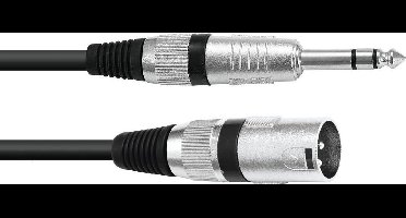 Omnitronic 30225196 XLR Adapterkabel [1x XLR-stekker 3-polig - 1x Jackplug male 6,3 mm (stereo)] 2.00 m Zwart