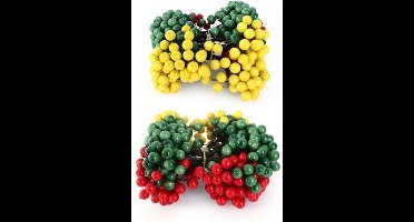 Deco bessen rood/geel/groen op draad 200st assortie