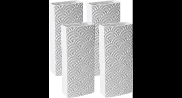 Luchtbevochtigers - 8 stuks - wit - aardewerk - 7,5 x 17,5 cm