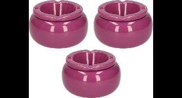 3x stuks Ronde paarse storm asbak 11 cm - Asbakken - Stormasbakken