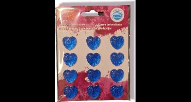 3D stickers hart blauw, stras hobby plakkers