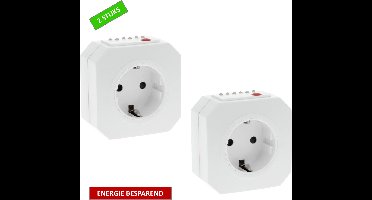 Q-LINK schakelklok met Terugloopfunctie - 15 tot 945 minuten - Randaarde - Max 3680 watt - Wit - ENERGIE BESPAREND - 2 STUKS