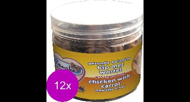 Renske Kat Beloning Hartjes 100 g - Kattensnack - 12 x Kip&Wortel