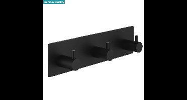 *** 3 in 1 Design Haak - RVS Zelfklevend  - Handdoekhaak - Zwart - Ophanghaak - van Heble® ***