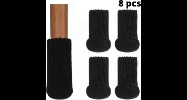 Stoelpoot beschermers - Stoelpoot sokken - Vloerbeschermer - Stoelpootdoppen - Zwart - 8 stuks