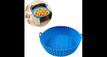 Premium Ronde Siliconen Bakplaat voor AirFryers Blauw (20cm) – AirFryer Accesoires – AirFryer Bakjes Siliconen – AirFryer Siliconen Bakje – AirFryer Bakpapier Siliconen – AirFryer Bakpapier XXL – AirFryer Bakje – AirFryer Bakvorm