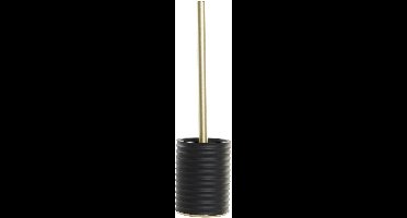 Items - WC/Toiletborstel - luxe houder - keramiek - zwart/goud - 38 x 13 cm