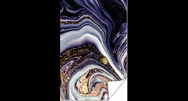 Poster Marmer - Paars - Luxe - Marmerlook - Glitter - 20x30 cm