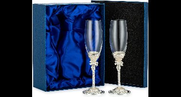 Champagneglazen set - feest kertdiner nieuwjaarsfeest verjaardagsfeestje - hoogwaardig glas - duurzaam - perfect als cadeau champagneglas