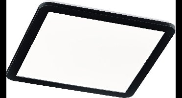 Trio leuchten - LED Plafondlamp - 22W - Warm Wit 3000K - Spatwaterdicht IP44 - Dimbaar - Vierkant - Zwart - Kunststof