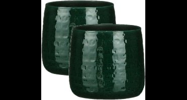 Mica Decorations - Plantenpotten/bloempotten 2x stuks - Keramiek - D17 cm