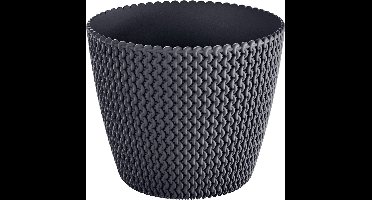 Prosperplast Bloempot Splofy - antraciet - buiten/ binnen - rond - 26 cm
