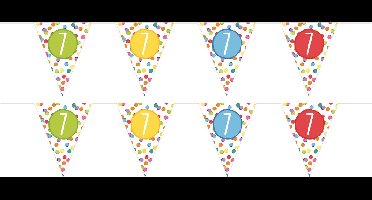 Haza Leeftijd Vlaggenlijn - 3x - 7 jaar - verjaardag versiering - vlaggetjes slinger - 6 m - kunststof