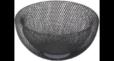 Excellent Houseware Fruitschaal - Zwart - metaal - 25 cm - fruitmand - decoratieschaal