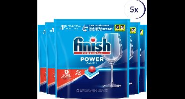 Finish Power All in 1 Regular Vaatwastabletten - 45 Stuks x5