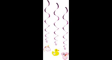 Boland - 3 Decoratieswirls 'Baby girl' - Geen thema - Babyshower