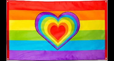 Boland - Polyester vlag Regenboog hart - Regenboog - Regenboog