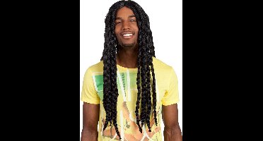 Boland - Pruik Soul rebel Zwart - Vlechtjes - Lang - Unisex - -