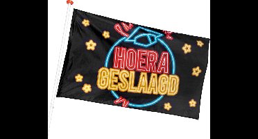 Boland - Polyester vlag 'Hoera geslaagd' - Geen thema - Feestversiering