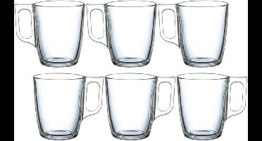 Luminarc Theeglazen / koffieglazen - 6x stuks - glas - 250 ml - Vaatwasser bestendig