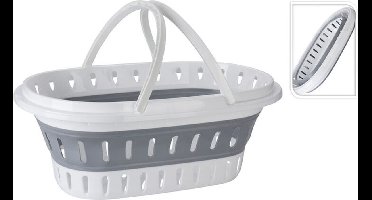 Storage Solutions Wasmand - opvouwbaar - met handvatten - kunststof - 25 Liter - 58 x 38 cm - Draagwasmand - Wasgoedmand