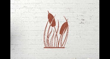 Pampagras roestmetaal wanddecoratie