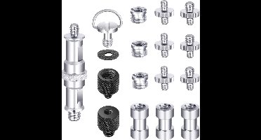 Neewer® - Camera Schroeven Kit - 16 Stuks Statief Schroef Adapter Converter Spigot Schroef Mount Pack - Vrouw naar Man - Man etc) voor Camera - Statief - Flitser - Stand - Mic - Rig - Kooi (1/4" tot 1/4", 1/4" tot 3/8")