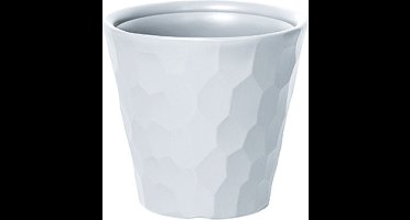 Kunststof Rocka bloempot/plantenpot wit 30 x 28 cm - 12 liter - Ronde bloempotten