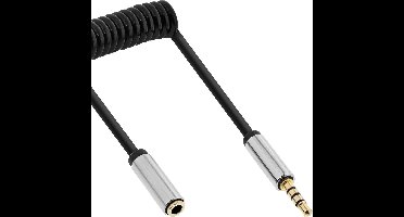 Premium 3,5mm Jack 4-polig audio spiraal verlengkabel - 0,50 meter