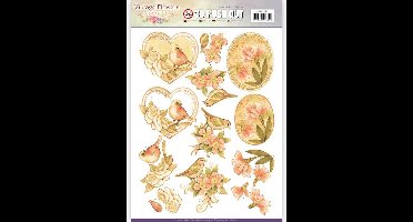 Uitdrukvel  - Jeanine's Art - Vintage Bloemen - Verbleekt Vintage