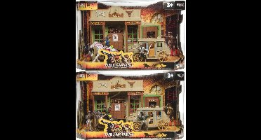 Cowboy en indianen speelset met saloon en koets