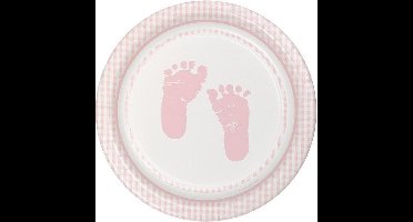 Bord Baby girl voetjes 22cm 8 stuks