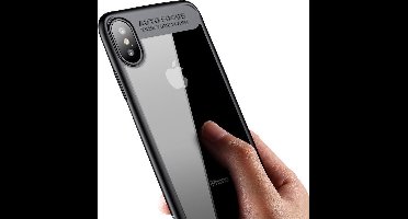 Transparant Siliconen Hoesje Zwart geschikt voor Apple iPhone Xs / X - Ultra Dun Case van iCall